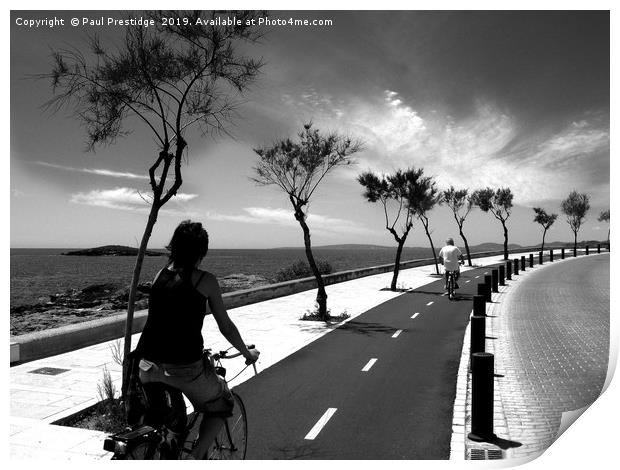 Mallorcan Cycle Track Print by Paul F Prestidge