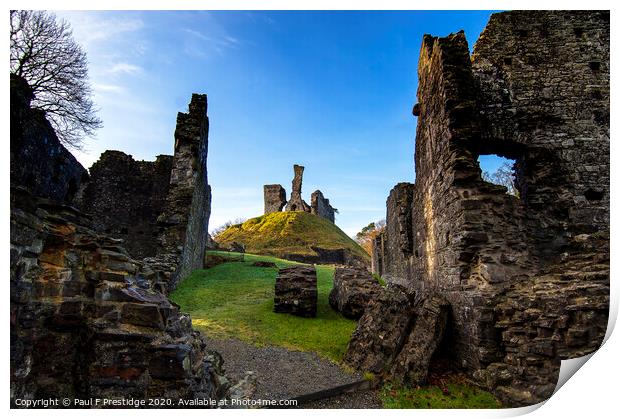 Okehampton Castle Ruins Print by Paul F Prestidge