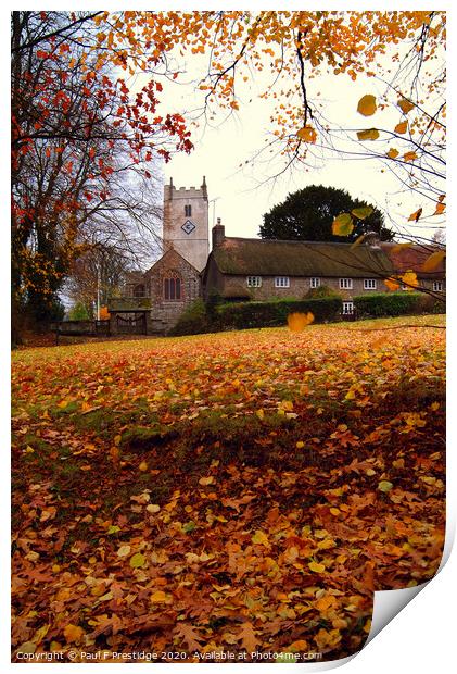 Manaton Church, Dartmoor,  in Autumn Print by Paul F Prestidge