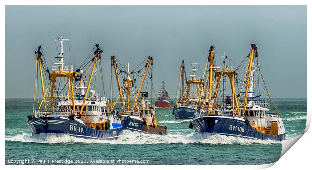 Neck and Neck in the Trawler Race Print by Paul F Prestidge