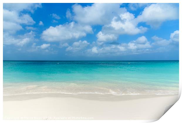 Scenic view of the Eagle Beach in Aruba. Print by Marco Bicci