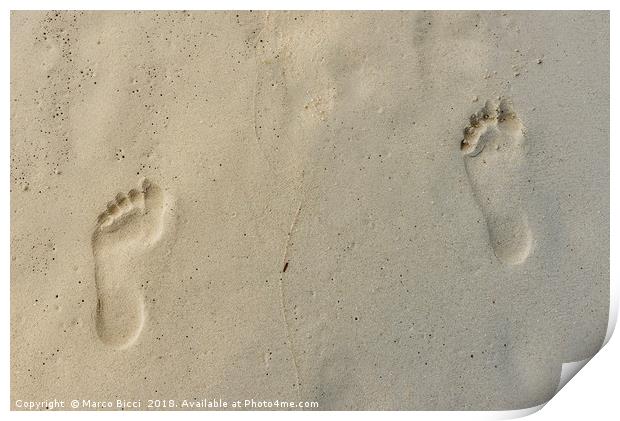 Footprints in the sand Print by Marco Bicci