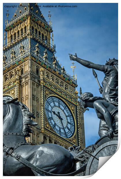 Big Ben and Queen Boudica Print by Alan Barr