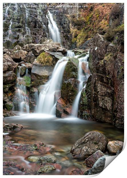 Stickle Ghyll Waterfall in the Lake District Print by Alan Barr
