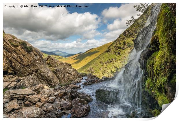 Moss Force Waterfall in the Lake District Print by Alan Barr