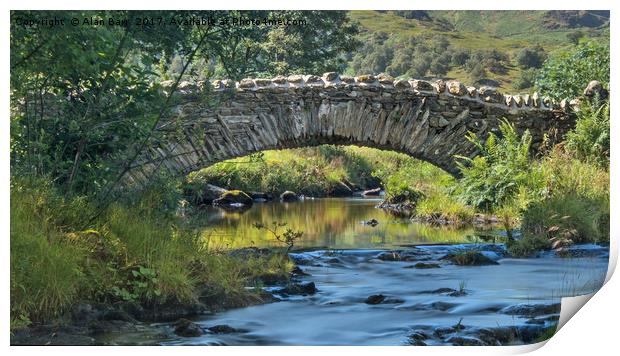 Lake District Watendlath Packhorse Bridge Print by Alan Barr
