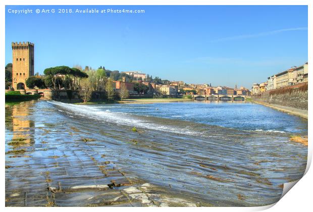 Arno River in Florence Print by Art G
