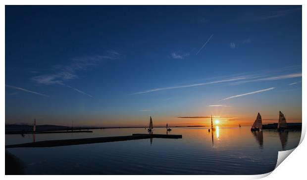 West Kirby Marine Lake Sunset Print by Graham Morris