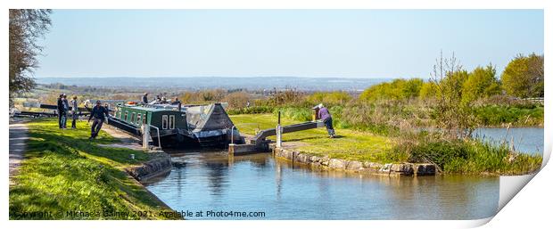 Caen Hill Locks, Kennet and Avon Canal, Wiltshire Print by Michaela Gainey