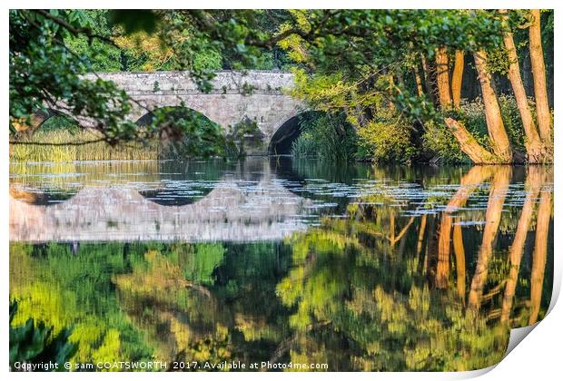 Stour Bridge Summer reflections Print by sam COATSWORTH