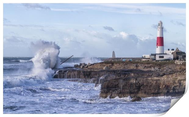 Stormy Seas @ Portland Bill Lighthouse Print by Ben Buller