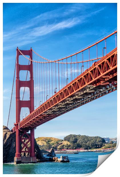 Tower on Golden Gate Bridge Print by Darryl Brooks