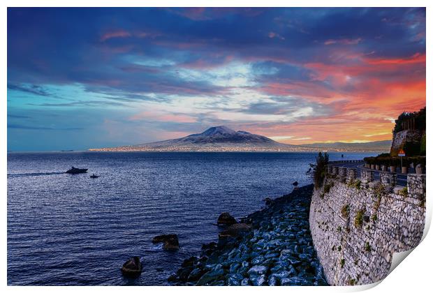 Dawn Over Vesuvius Print by Darryl Brooks