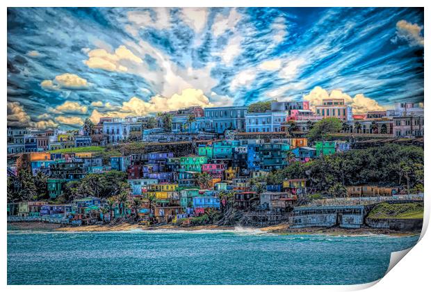 Colorful Coast of San Juan Print by Darryl Brooks