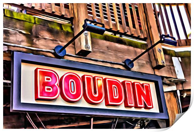 Boudin Bakery Sign Print by Darryl Brooks
