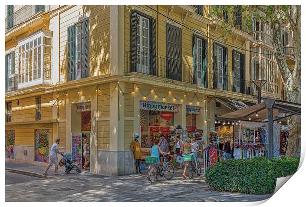 Hippy Market in Palma Print by Darryl Brooks