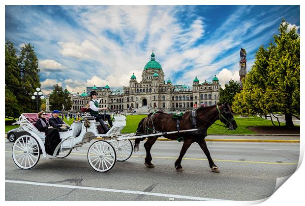 Horse and Buggy in Victoria Print by Darryl Brooks