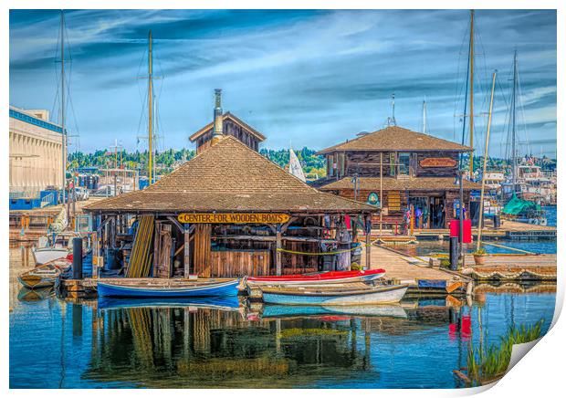 Center for Wooden Boats Print by Darryl Brooks