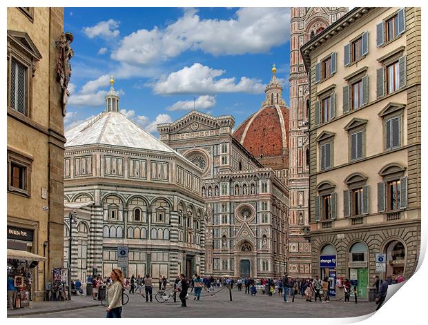 Tourists at Il Duomo Print by Darryl Brooks