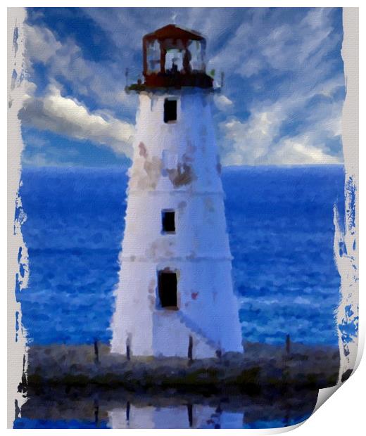 Lighthouse on Narrow Land Print by Darryl Brooks