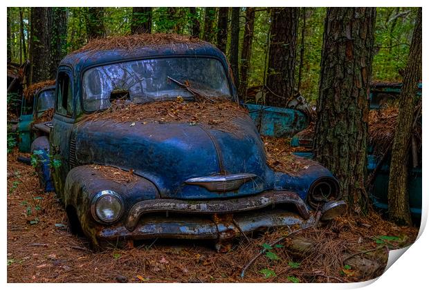 Old Blue Chevy Print by Darryl Brooks
