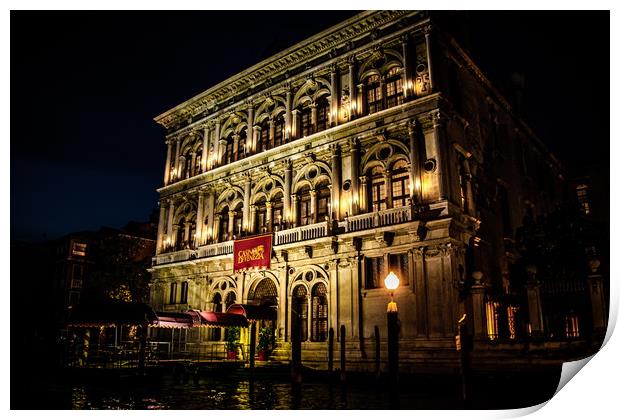 Venice Casino at Night Print by Darryl Brooks