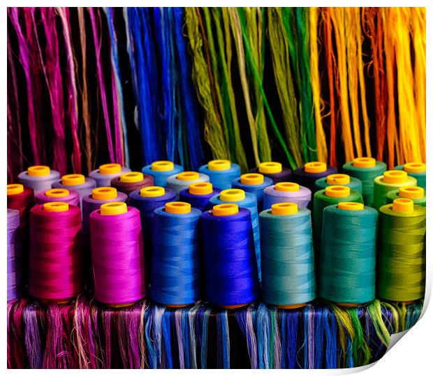 Spools of Colorful Thread Print by Darryl Brooks