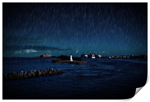 Night Rain at Nassau Print by Darryl Brooks