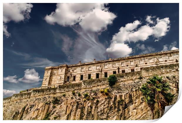 Old Prison on Cliff Print by Darryl Brooks