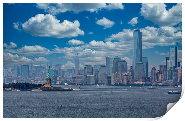 Lady Liberty and Freedom Tower Print by Darryl Brooks
