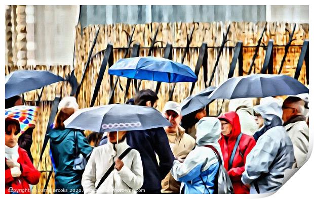 People in Rain Print by Darryl Brooks