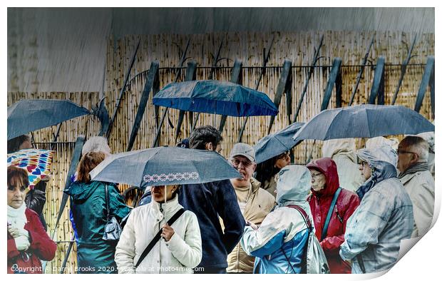 Raining in Barcelona Print by Darryl Brooks