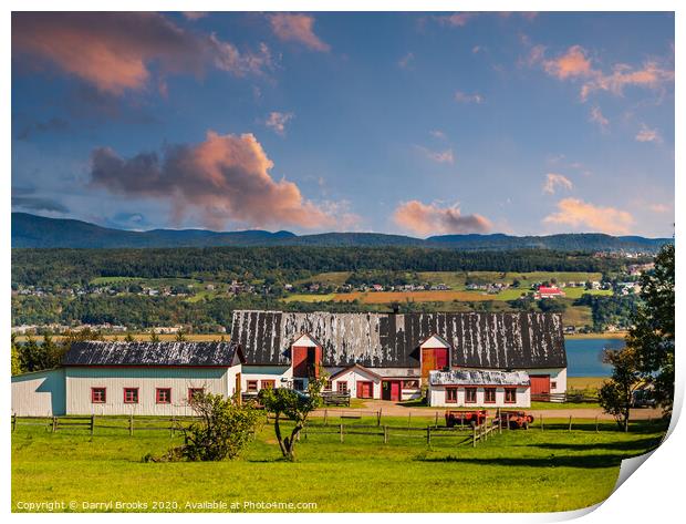 Old Farm Building in Quebec Print by Darryl Brooks