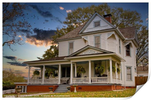 Old House at Dusk Print by Darryl Brooks