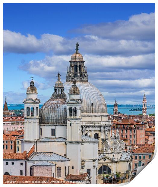 Old Venice Church Domes Print by Darryl Brooks