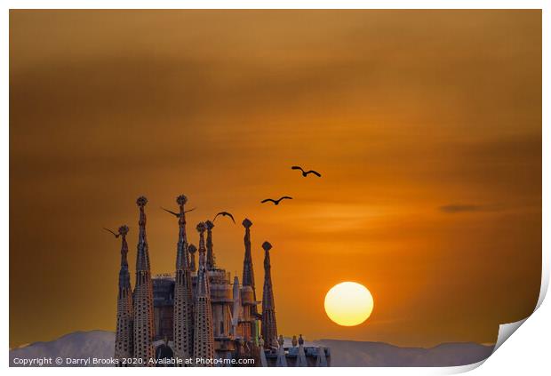 Sunset Behind Sagrada Print by Darryl Brooks
