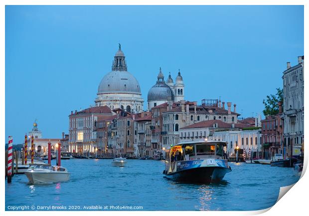 The Grand Canal at Dusk Print by Darryl Brooks