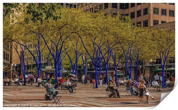 Seattle Park with Blue Trees    Print by Darryl Brooks