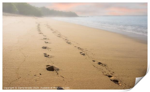 Footsteps on Early Morning Fog Print by Darryl Brooks