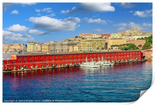 Italian Police Boats in Naples Print by Darryl Brooks