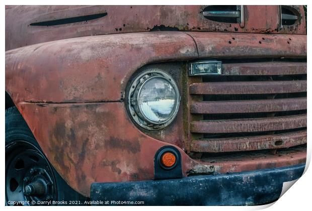 Old Headlight and Grill Print by Darryl Brooks