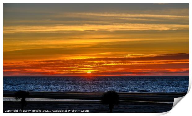Sunrise at the Beach Print by Darryl Brooks