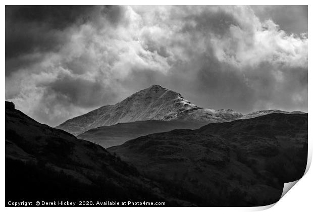 Snow Capped Highlands Print by Derek Hickey