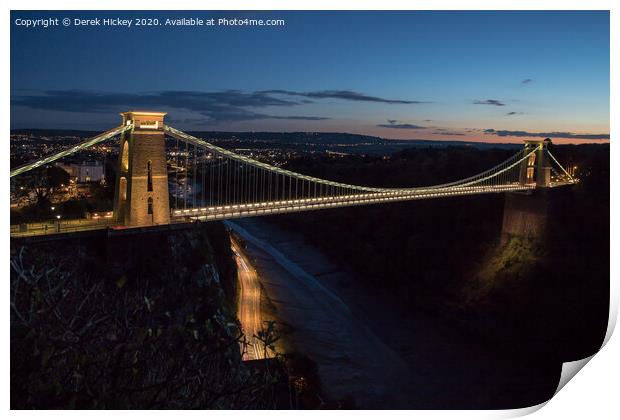 Clifton Suspension Bridge Print by Derek Hickey