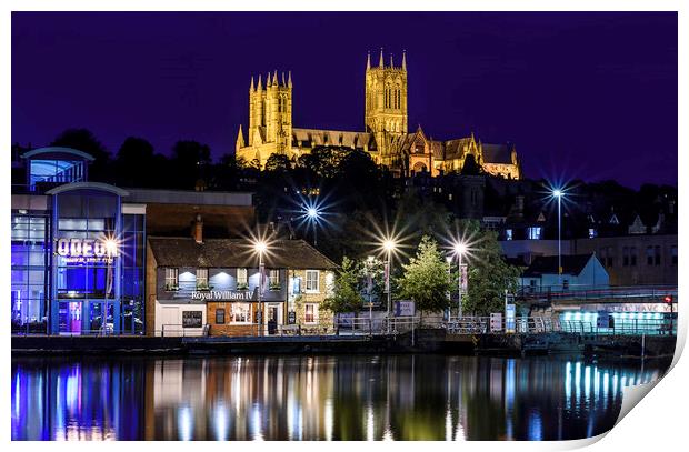 Lincoln Cathedral Cityscape Print by John Lawrence