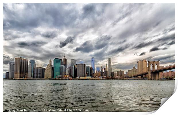 New York Skyline Print by Jon Jones