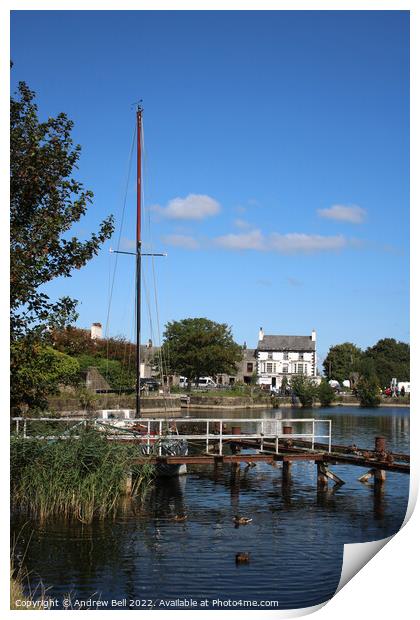 Canal Basin Glasson Print by Andrew Bell