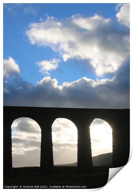 Ribblehead silhouette Print by Andrew Bell