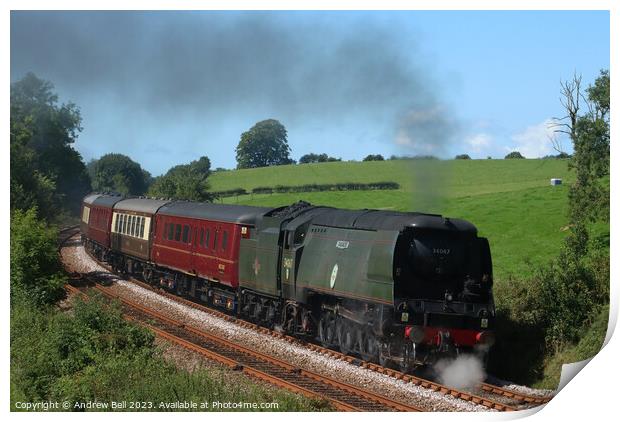 Steam train Tangmere Print by Andrew Bell