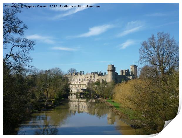 Warwick Castle and the River Avon Print by Stephen Carvell